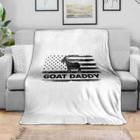 Goat Daddy Throw Blanket Funny Fathers Day Presents For Goat Dad US Flag
