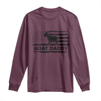 Goat Daddy Long Sleeve Shirt Funny Fathers Day Presents For Goat Dad US Flag