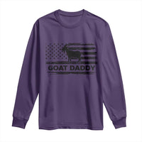 Goat Daddy Long Sleeve Shirt Funny Fathers Day Presents For Goat Dad US Flag