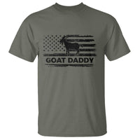 Goat Daddy T Shirt Funny Fathers Day Presents For Goat Dad US Flag