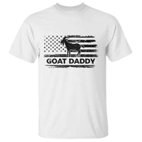 Goat Daddy T Shirt Funny Fathers Day Presents For Goat Dad US Flag