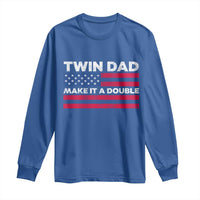 Retro Twin Dad Long Sleeve Shirt Make It A Double US Flag Fathers Day