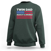 Retro Twin Dad Sweatshirt Make It A Double US Flag Fathers Day