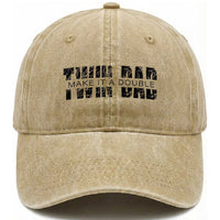 Retro Twin Dad Washed Cotton Baseball Cap Subtle Make It A Double Fathers Day