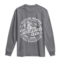 Retro Twin Dad Est 2026 Long Sleeve Shirt Funny Skeleton Dad Classic Overachiever Fathers Day
