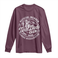 Retro Twin Dad Est 2026 Long Sleeve Shirt Funny Skeleton Dad Classic Overachiever Fathers Day