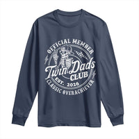 Retro Twin Dad Est 2026 Long Sleeve Shirt Funny Skeleton Dad Classic Overachiever Fathers Day