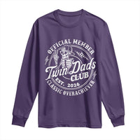 Retro Twin Dad Est 2026 Long Sleeve Shirt Funny Skeleton Dad Classic Overachiever Fathers Day