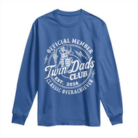 Retro Twin Dad Est 2026 Long Sleeve Shirt Funny Skeleton Dad Classic Overachiever Fathers Day