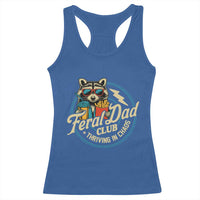 Feral Dad Club Racerback Tank Top Funny Raccoon Dad Birthday Fathers Day Gift