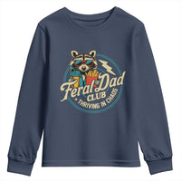 Feral Dad Club Youth Sweatshirt Funny Raccoon Dad Birthday Fathers Day Gift
