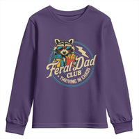 Feral Dad Club Youth Sweatshirt Funny Raccoon Dad Birthday Fathers Day Gift
