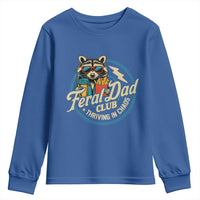 Feral Dad Club Youth Sweatshirt Funny Raccoon Dad Birthday Fathers Day Gift