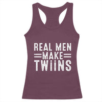 Funny Twin Dad Racerback Tank Top Real Men Make Twins Daddy Humor Fathers Day