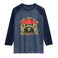 Feral Dad Club Raglan Shirt Funny Raccoon Dad Retro Fathers Day Gift