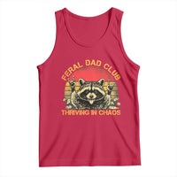 Feral Dad Club Tank Top Funny Raccoon Dad Retro Fathers Day Gift