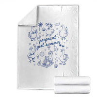 Pregnant Girl Summer Throw Blanket Summer Goose Beach Pregnancy Announcement Baby Shower
