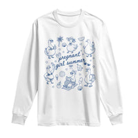 Pregnant Girl Summer Long Sleeve Shirt Summer Goose Beach Pregnancy Announcement Baby Shower