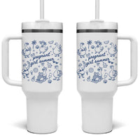 Pregnant Girl Summer Tumbler With Handle Summer Goose Beach Pregnancy Announcement Baby Shower