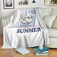 Pregnant Girl Summer Throw Blanket Striped Coquette Summer Goose Beach Pregnancy Announcement