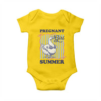 Pregnant Girl Summer Baby Onesie Striped Coquette Summer Goose Beach Pregnancy Announcement