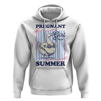 Pregnant Girl Summer Hoodie Striped Coquette Summer Goose Beach Pregnancy Announcement