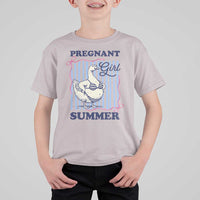 Pregnant Girl Summer T Shirt For Kid Striped Coquette Summer Goose Beach Pregnancy Announcement