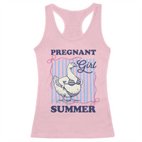 Pregnant Girl Summer Racerback Tank Top Striped Coquette Summer Goose Beach Pregnancy Announcement