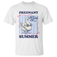 Pregnant Girl Summer T Shirt Striped Coquette Summer Goose Beach Pregnancy Announcement