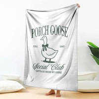 Porch Goose Throw Blanket Cute Garden Club Vibes Moms Grandmas
