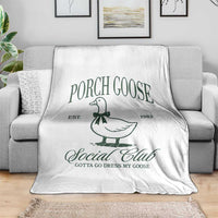 Porch Goose Throw Blanket Cute Garden Club Vibes Moms Grandmas