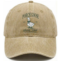 Porch Goose Washed Cotton Baseball Cap Cute Garden Club Vibes Moms Grandmas