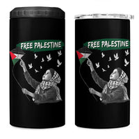 Free Palestine 4 in 1 Can Cooler Tumbler Gaza Palestinian Flag - Wonder Print Shop