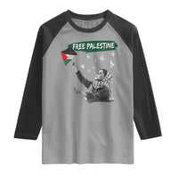 Free Palestine Raglan Shirt Gaza Palestinian Flag - Wonder Print Shop