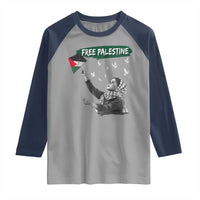 Free Palestine Raglan Shirt Gaza Palestinian Flag - Wonder Print Shop