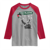Free Palestine Raglan Shirt Gaza Palestinian Flag - Wonder Print Shop