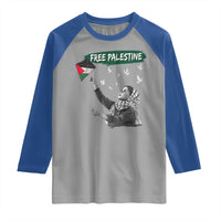 Free Palestine Raglan Shirt Gaza Palestinian Flag - Wonder Print Shop