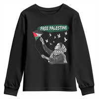 Free Palestine Youth Sweatshirt Gaza Palestinian Flag - Wonder Print Shop