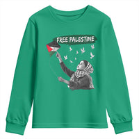 Free Palestine Youth Sweatshirt Gaza Palestinian Flag - Wonder Print Shop