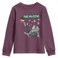 Free Palestine Youth Sweatshirt Gaza Palestinian Flag - Wonder Print Shop