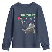 Free Palestine Youth Sweatshirt Gaza Palestinian Flag - Wonder Print Shop