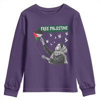 Free Palestine Youth Sweatshirt Gaza Palestinian Flag - Wonder Print Shop