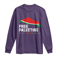 Free Palestine Long Sleeve Shirt Watermelon Map - Wonder Print Shop