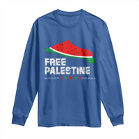 Free Palestine Long Sleeve Shirt Watermelon Map - Wonder Print Shop