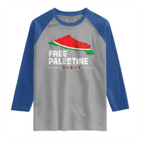 Free Palestine Raglan Shirt Watermelon Map - Wonder Print Shop