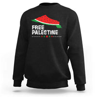 Free Palestine Sweatshirt Watermelon Map - Wonder Print Shop