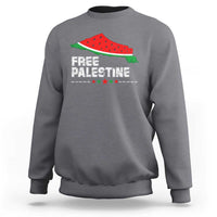 Free Palestine Sweatshirt Watermelon Map - Wonder Print Shop