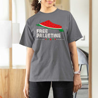 Free Palestine T Shirt For Women Watermelon Map - Wonder Print Shop