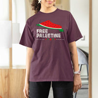 Free Palestine T Shirt For Women Watermelon Map - Wonder Print Shop