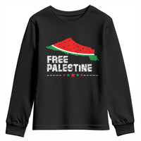 Free Palestine Youth Sweatshirt Watermelon Map - Wonder Print Shop